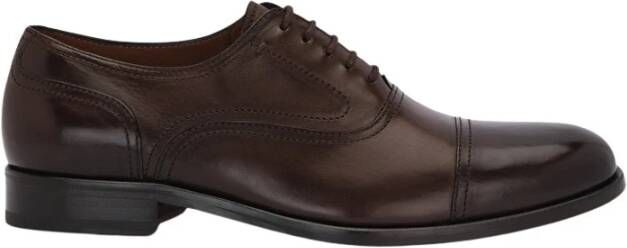 Lottusse Mocha Calfskin Lutton Oxford Shoes Brown Heren