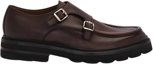 Lottusse Mocha Calfskin Murphy Double Buckle Shoes Brown Heren