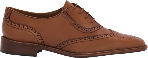 Lottusse Mocha Kalfsleer Deia Derby Brogue Pala Vega Trapado Brown Dames