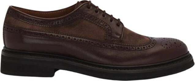 Lottusse Mocha Kangaroo Leather Walton Derby Brogue Pala Vega Trapado Brown Heren