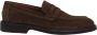 Lottusse Navy Blue Calfskin Baltimore Band Loafers Mocasin Banda Brown Heren - Thumbnail 1