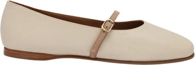 Lottusse Off-White Slippers Goya Lambskin Bailarina Beige Dames