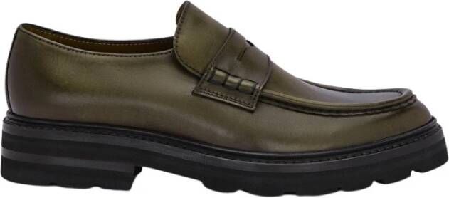 Lottusse Olive Green Calfskin Murphy Band Loafers Mocasin Banda Green Heren