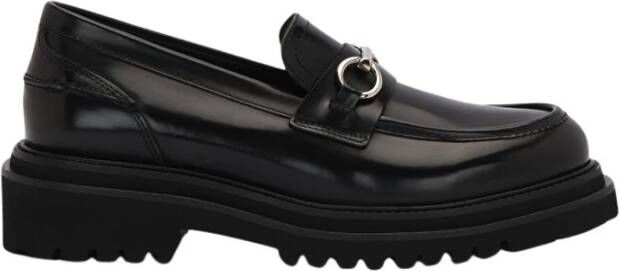 Lottusse Zwarte kalfsleren Covent Stirrup Loafers Mocasin Estribo Black Dames