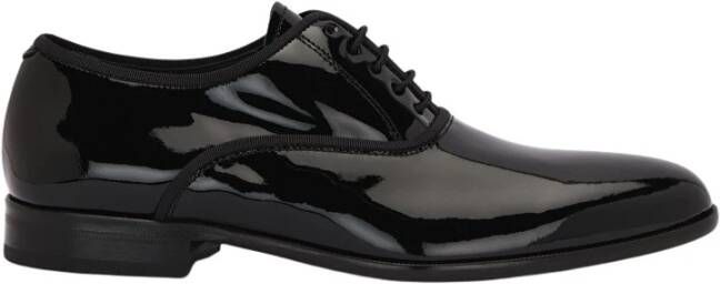 Lottusse Zwarte kalfsleren Regency Oxford met veters Black Heren