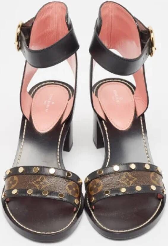 Louis Vuitton Vintage Pre-owned Canvas sandals Black Dames