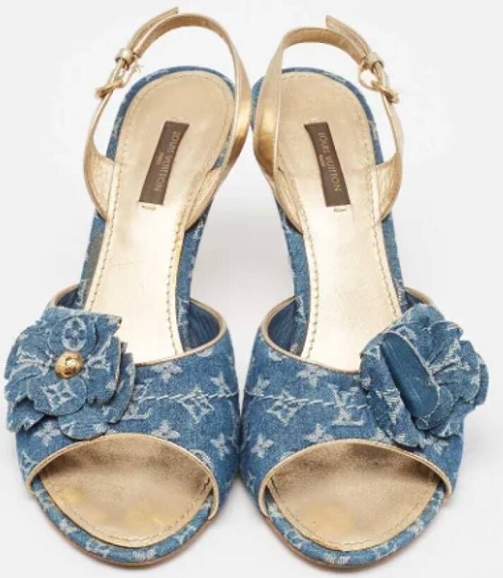 Louis Vuitton Vintage Pre-owned Denim sandals Blue Dames