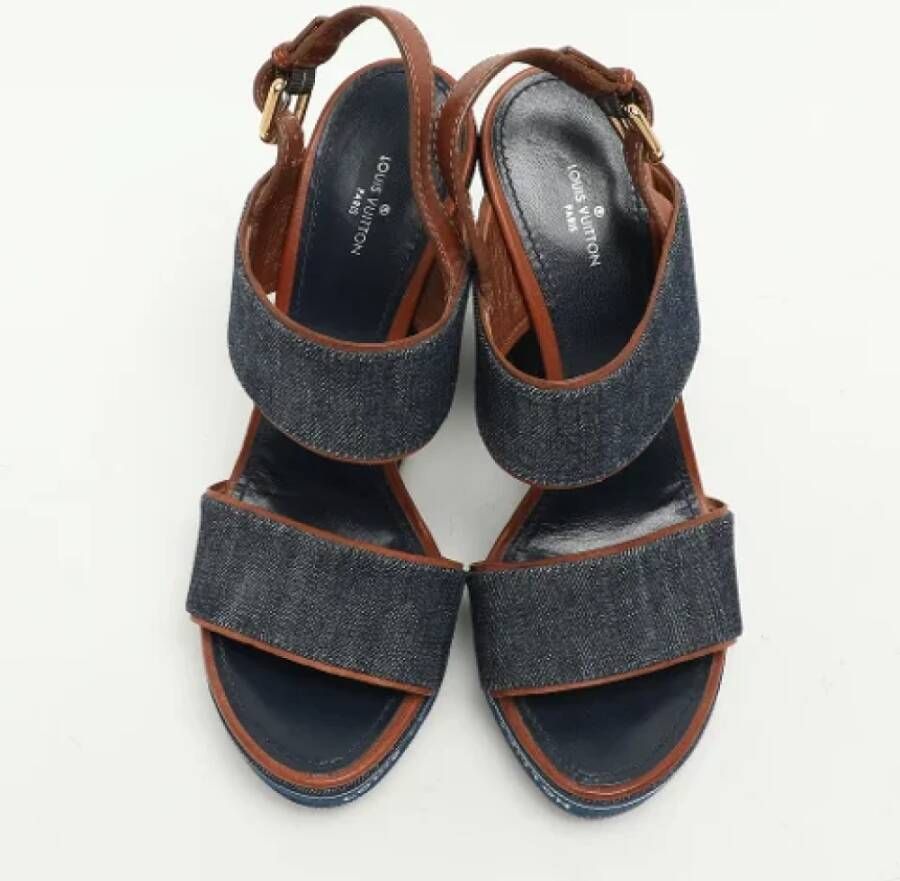 Louis Vuitton Vintage Pre-owned Denim sandals Blue Dames