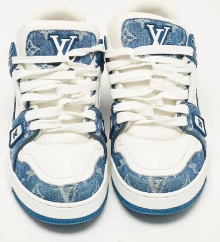 Louis Vuitton Vintage Pre-owned Denim sneakers White Heren