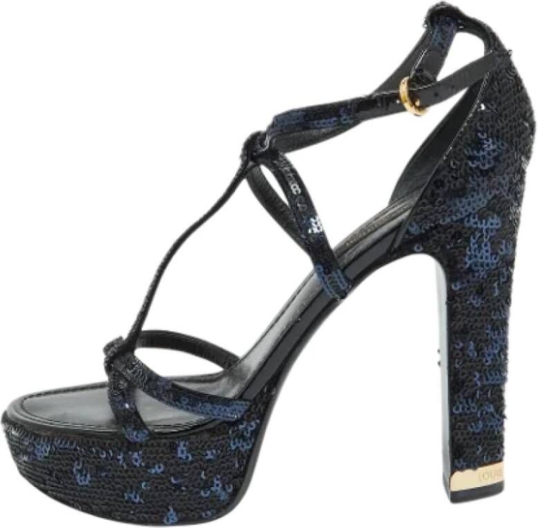 Louis Vuitton Vintage Pre-owned Fabric sandals Black Dames