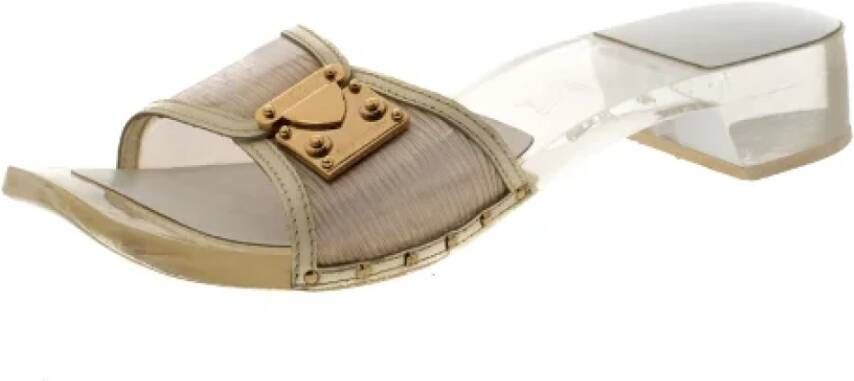 Louis Vuitton Vintage Pre-owned Fabric sandals White Dames