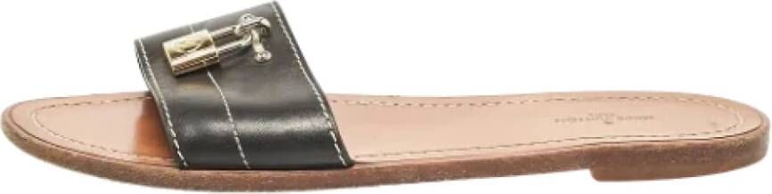 Louis Vuitton Vintage Pre-owned Leather flats Black Dames