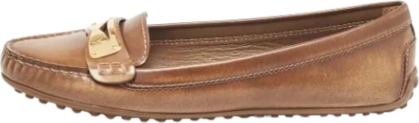 Louis Vuitton Vintage Pre-owned Leather flats Brown Dames