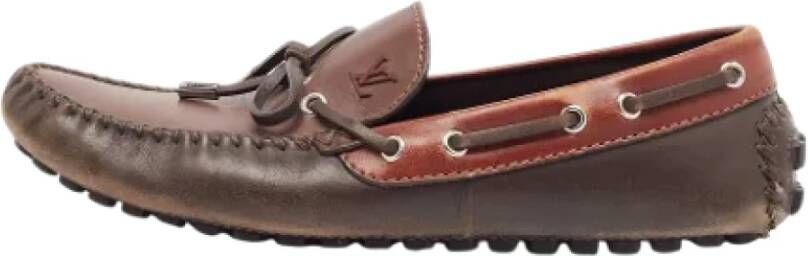 Louis Vuitton Vintage Pre-owned Leather flats Brown Heren