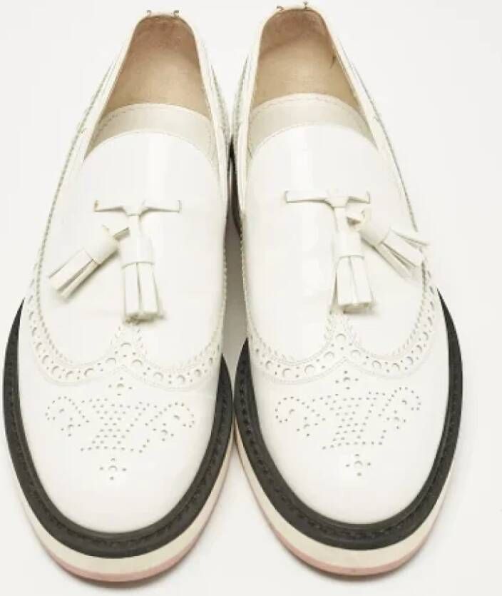 Louis Vuitton Vintage Pre-owned Leather flats White Dames