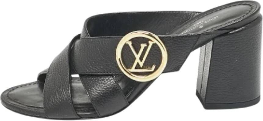 Louis Vuitton Vintage Pre-owned Leather sandals Black Dames