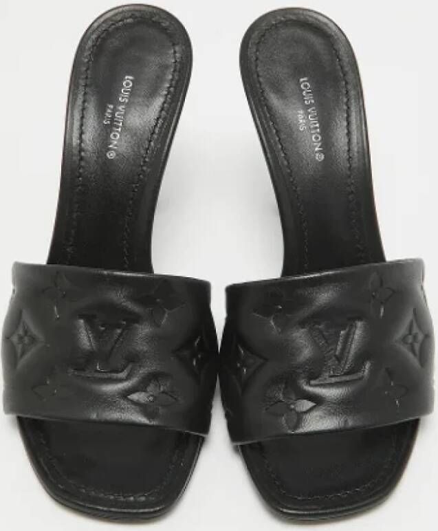 Louis Vuitton Vintage Pre-owned Leather sandals Black Dames