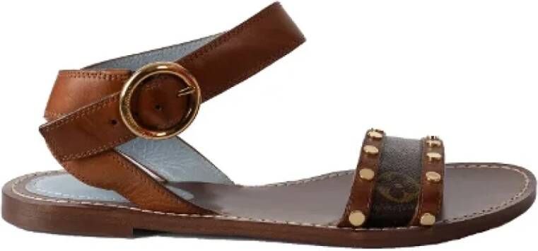 Louis Vuitton Vintage Pre-owned Leather sandals Brown Dames