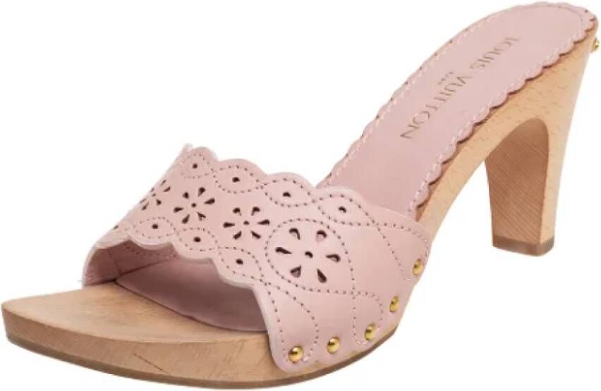 Louis Vuitton Vintage Pre-owned Leather sandals Pink Dames