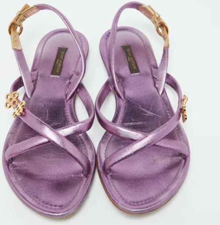 Louis Vuitton Vintage Pre-owned Leather sandals Purple Dames