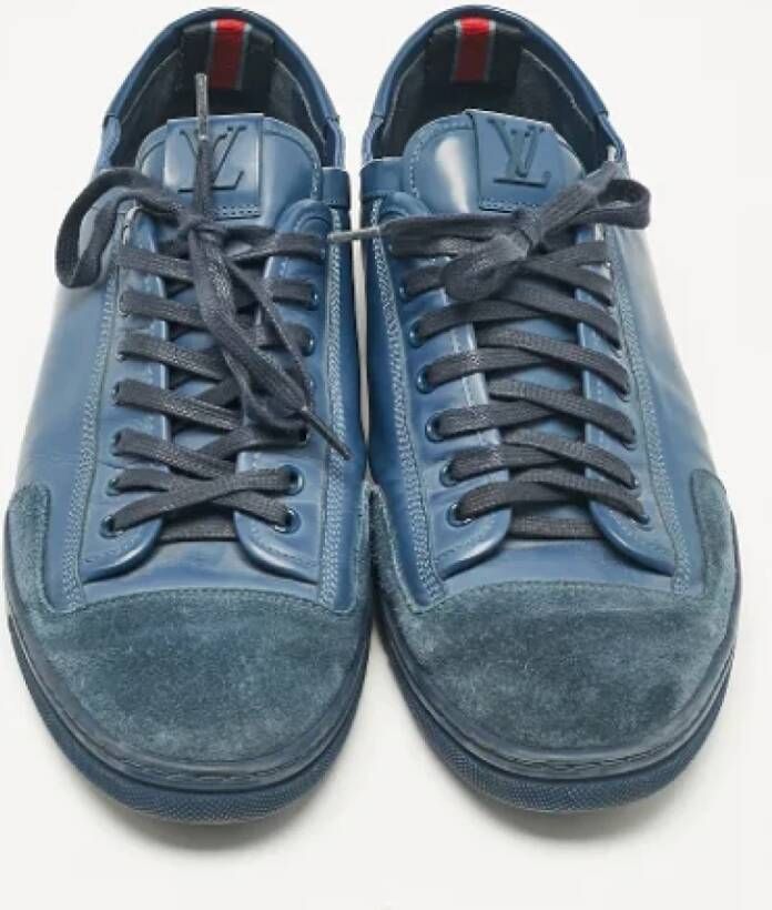 Louis Vuitton Vintage Pre-owned Leather sneakers Blue Heren