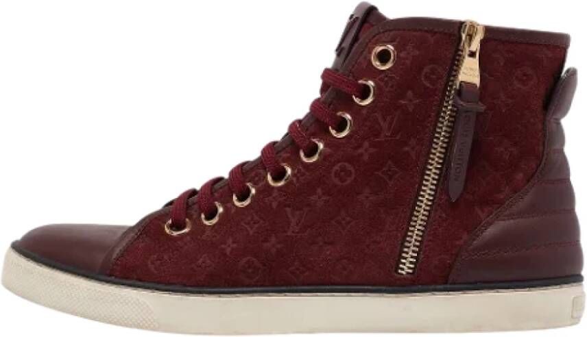 Louis Vuitton Vintage Pre-owned Leather sneakers Red Dames