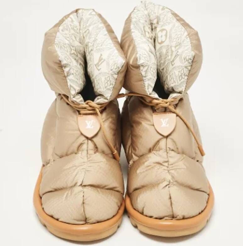 Louis Vuitton Vintage Pre-owned Nylon boots Beige Dames