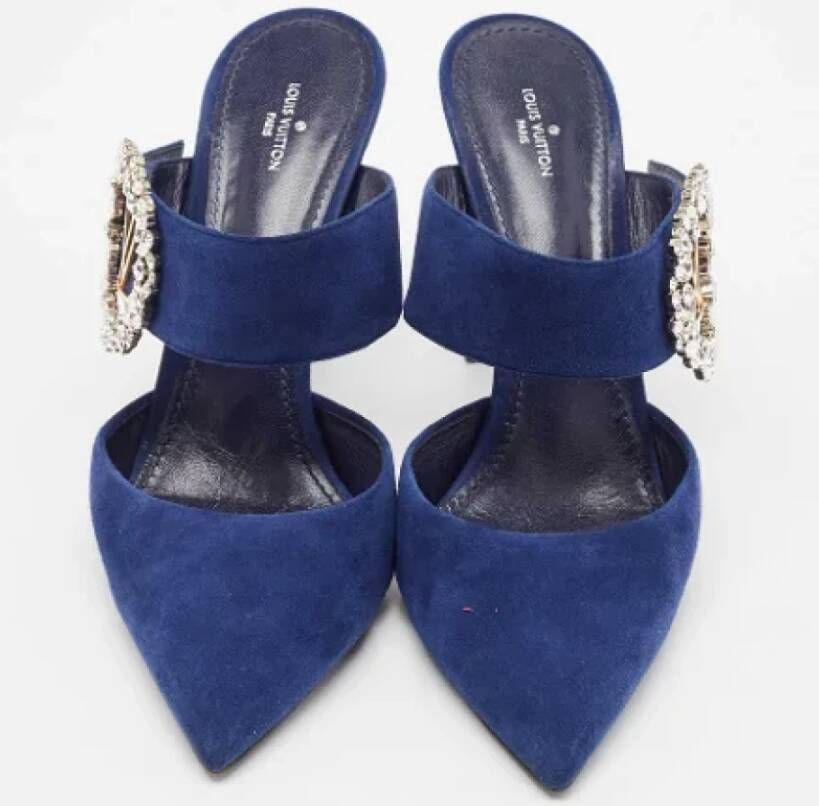 Louis Vuitton Vintage Pre-owned Suede sandals Blue Dames