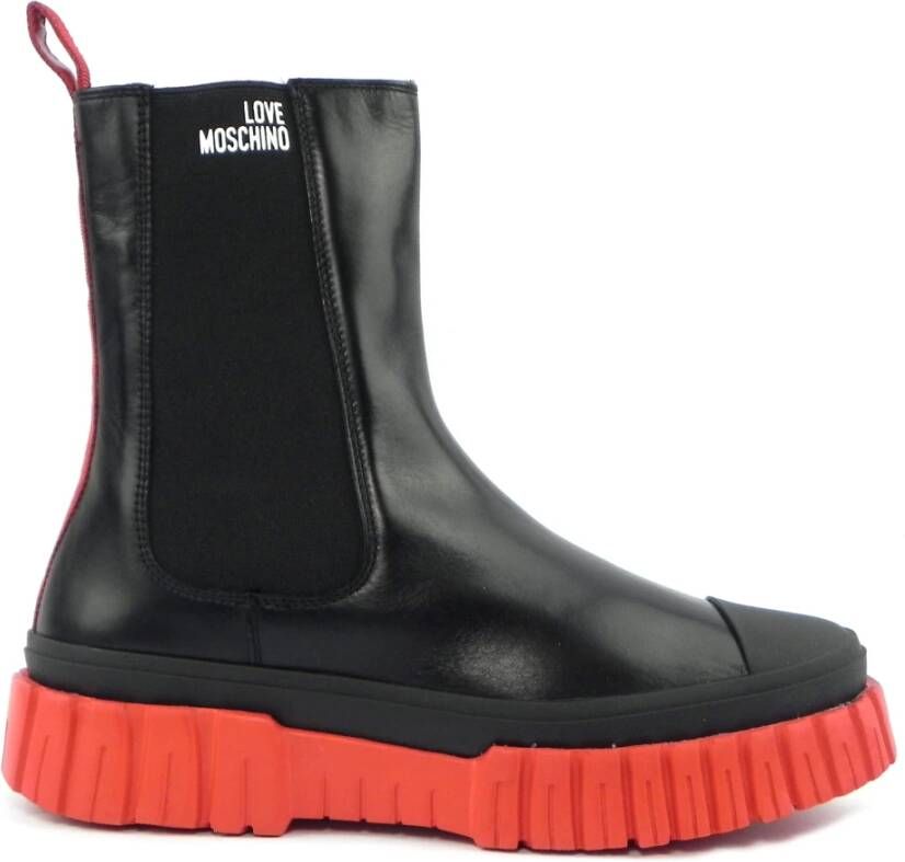 Love Moschino Beatles Vitello Nero Chelsea Laarzen Zwart Heren