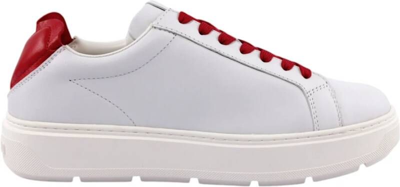 Love Moschino Bianco Rosso Stijlvolle Sneakers White Dames