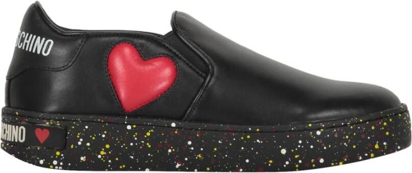 Love Moschino Casual Slip-On Sneakers met Contrasterende Inzetstukken Black Dames