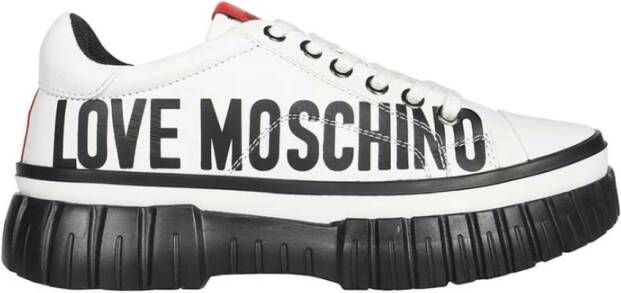 Love Moschino Contrasterende Low-Top Sneakers White Dames