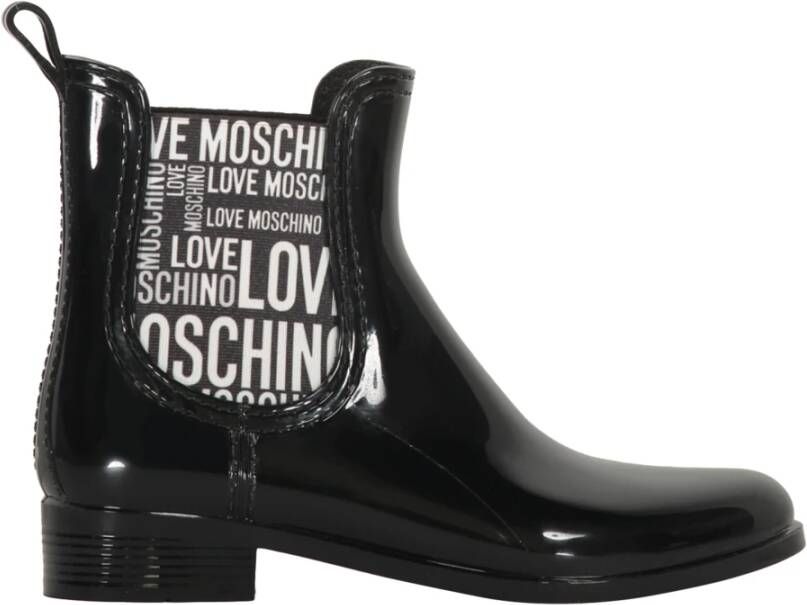 Love Moschino Enkellaarsjes met elastische inzetstukken Black Dames