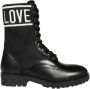 Love Moschino Enkellaarsjes met vetersluiting en elastiek Black Dames - Thumbnail 1