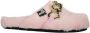 Love Moschino Faux Fur Slip-On Mules met Ketting Pink Dames - Thumbnail 1