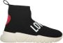 Love Moschino Gebreide sok-sneakers met contrasterende inzetstukken Black Dames - Thumbnail 1