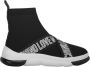 Love Moschino Gebreide sok-stijl sneakers met logoband Black Dames - Thumbnail 1