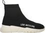 Love Moschino Gebreide sok-stijl sneakers met logodetail Black Dames - Thumbnail 1