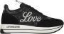 Love Moschino Glitter Low-Top Sneakers met Suede Inserts Black Dames - Thumbnail 1