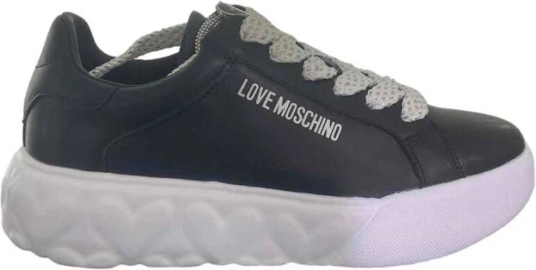 Love Moschino Hart Sneakers in Wit Black Dames