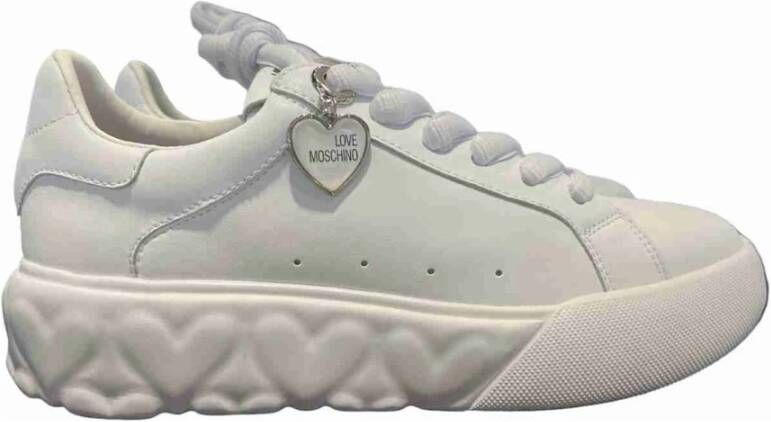 Love Moschino Hart Sneakers in Wit White Dames