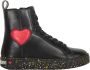 Love Moschino Hoge leren sneakers met zijrits Black Dames - Thumbnail 1