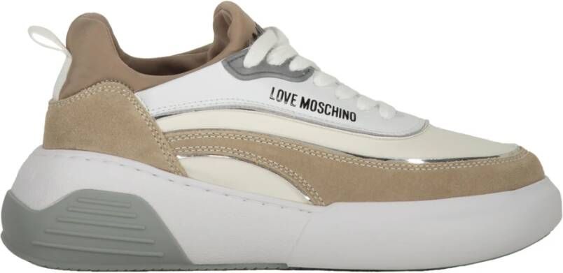 Love Moschino Kleur Blok Lage Sneakers White Dames