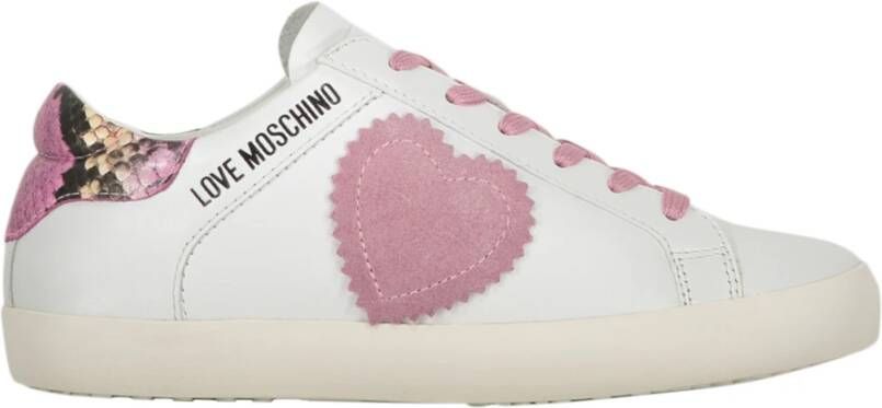 Love Moschino Lage Sneakers met Contrasterende Details White Dames