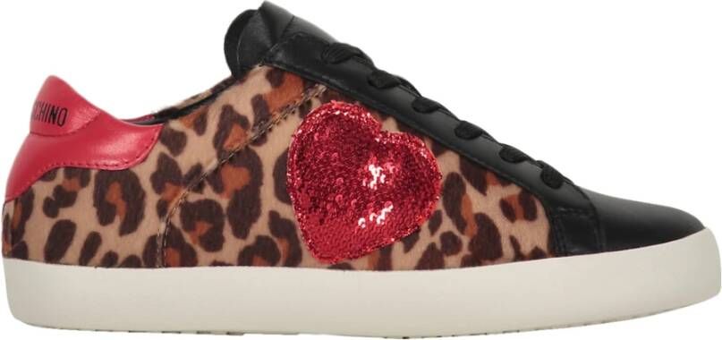 Love Moschino Leopard Print Sequin Sneakers Multicolor Dames