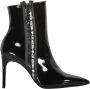 Love Moschino Puntige Neus Stiletto Hak Leren Laarzen Black Dames - Thumbnail 1