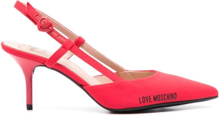 Love Moschino Rode platte schoenen voor vrouwen Red Dames