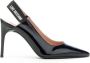 Moschino Zwarte lakleren pumps met puntige neus en open hiel Zwart Dames - Thumbnail 1