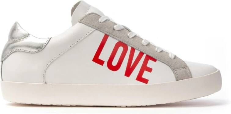 Love Moschino Sneakers met veters voor dames White Dames