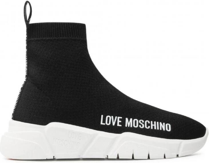 Love Moschino Zwarte Instap Sneakers voor Vrouwen Black Dames